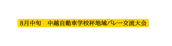 8月中旬 中越自動車学校杯地域バレー交流大会